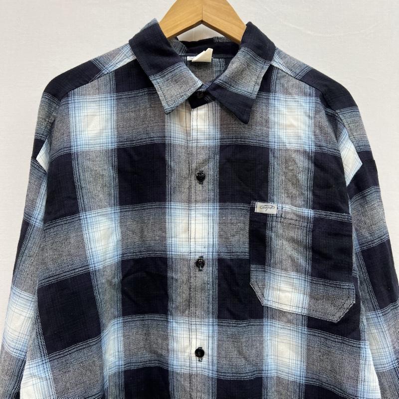 古着 USED トップス トップス CalTop キャルトップ オンブレチェック 長袖 シャツ USA製 XL 紺 / ネイビー / navy メンズ USED 古着 中古 50153215