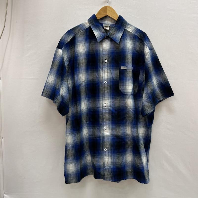 古着 USED トップス トップス CalTop キャルトップ オンブレチェック 半袖 シャツ USA製 XXL 青 / ブルー / blue メンズ USED 古着 中古 50153219