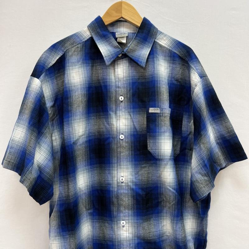 古着 USED トップス トップス CalTop キャルトップ オンブレチェック 半袖 シャツ USA製 XXL 青 / ブルー / blue メンズ USED 古着 中古 50153219