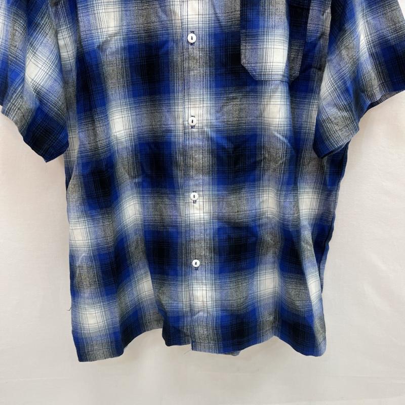 古着 USED トップス トップス CalTop キャルトップ オンブレチェック 半袖 シャツ USA製 XXL 青 / ブルー / blue メンズ USED 古着 中古 50153219