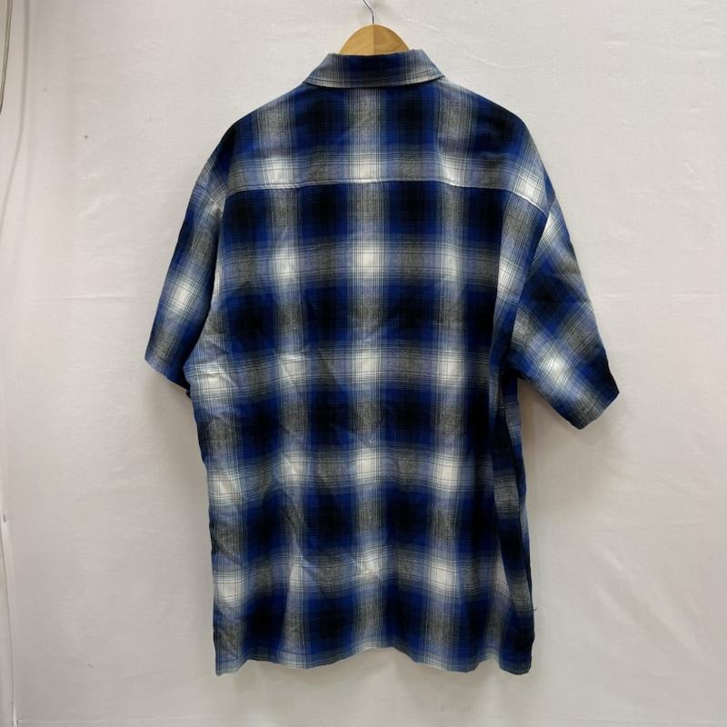 古着 USED トップス トップス CalTop キャルトップ オンブレチェック 半袖 シャツ USA製 XXL 青 / ブルー / blue メンズ USED 古着 中古 50153219