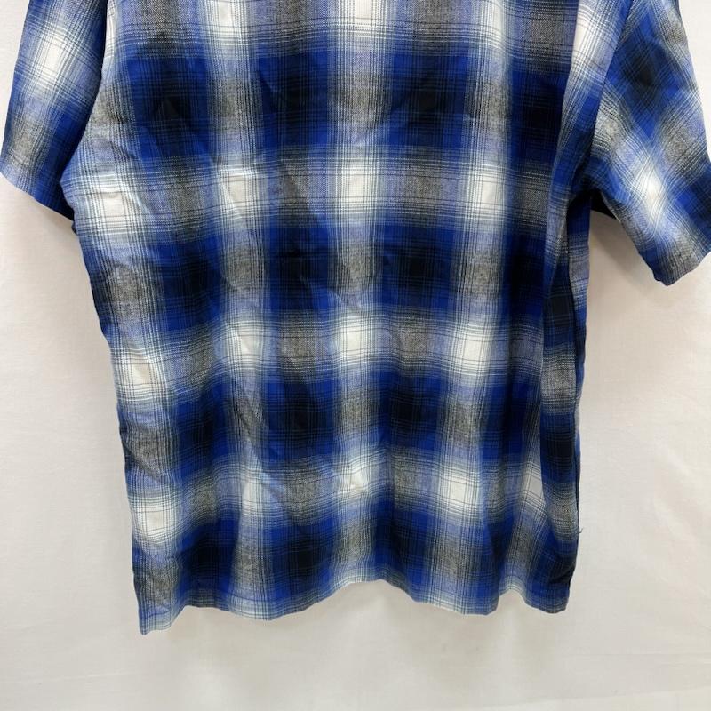 古着 USED トップス トップス CalTop キャルトップ オンブレチェック 半袖 シャツ USA製 XXL 青 / ブルー / blue メンズ USED 古着 中古 50153219