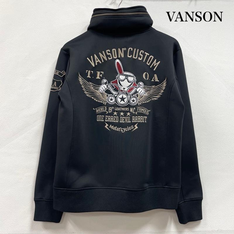 ヴァンソン VANSON トップス トップス デスラビット コラボ 刺繍 ロゴ ブルゾン トラック ジャケット 収納フード ジップアップ ダブルジップ M ロゴ、文字 X 刺繍 黒 / ブラック / black メンズ USED 古着 中古 50153233