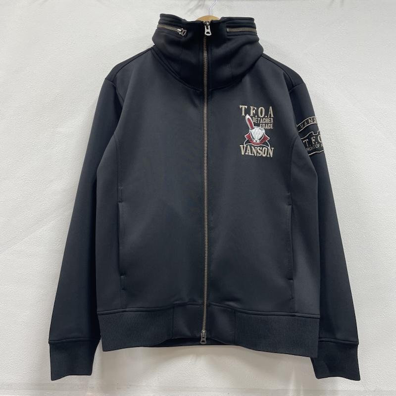 ヴァンソン VANSON トップス トップス デスラビット コラボ 刺繍 ロゴ ブルゾン トラック ジャケット 収納フード ジップアップ ダブルジップ M ロゴ、文字 X 刺繍 黒 / ブラック / black メンズ USED 古着 中古 50153233