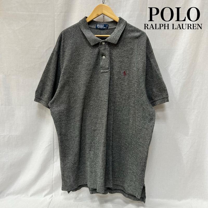 ポロラルフローレン POLO RALPH LAUREN ポロシャツ 半袖 90s ワンポイント ロゴ刺繍 半袖ポロシャツ コットン ボリビア製 グレー XXLサイズ XXL ワンポイント 灰 / グレー / gray メンズ USED 古着 中古 50153245