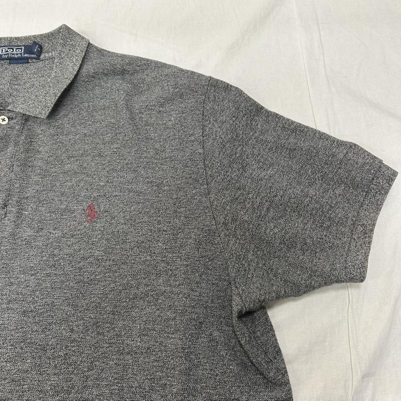 ポロラルフローレン POLO RALPH LAUREN ポロシャツ 半袖 90s ワンポイント ロゴ刺繍 半袖ポロシャツ コットン ボリビア製 グレー XXLサイズ XXL ワンポイント 灰 / グレー / gray メンズ USED 古着 中古 50153245