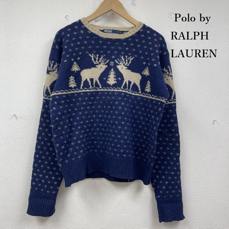 ポロバイラルフローレン Polo by RALPH LAUREN トップス トップス ハンド ニット ノルディック 柄 セーター M 紺 / ネイビー / navy メンズ USED 古着 中古 50153248