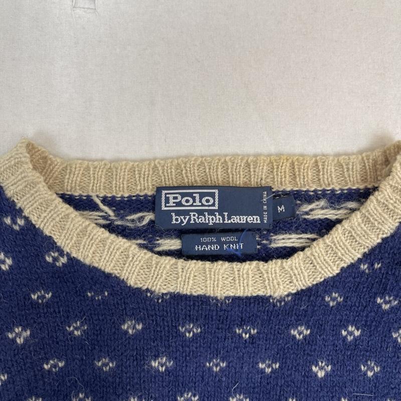 ポロバイラルフローレン Polo by RALPH LAUREN トップス トップス ハンド ニット ノルディック 柄 セーター M 紺 / ネイビー / navy メンズ USED 古着 中古 50153248