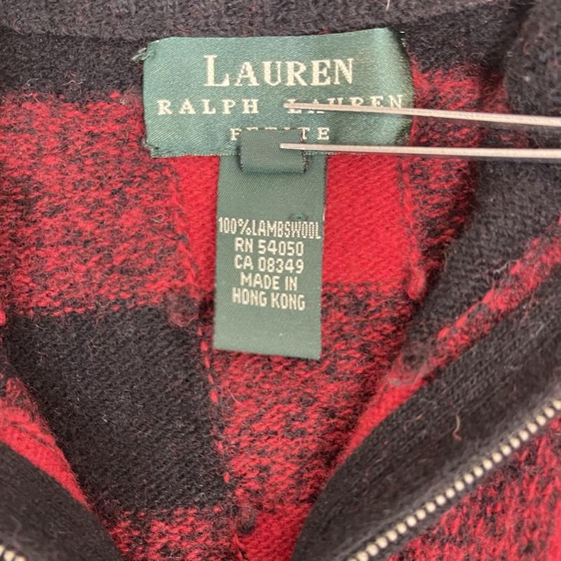 ローレンラルフローレン LAUREN RALPH LAUREN トップス トップス ハーフ ジップ ニット バッファロー チェック 柄 モック ネック S 赤 / レッド / red レディース USED 古着 中古 50153251