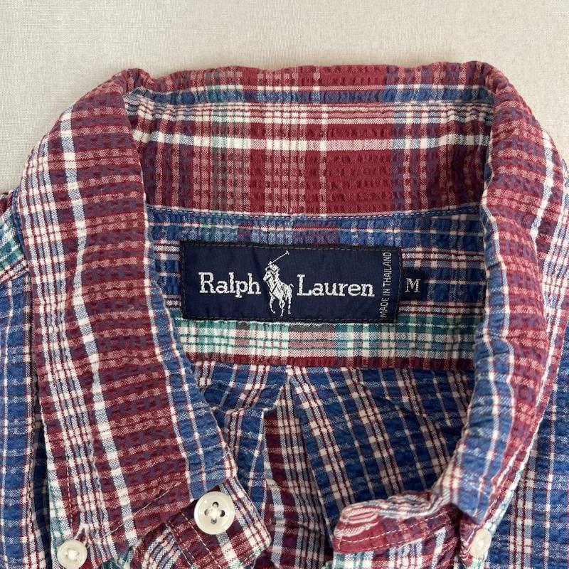 ラルフローレン RALPHLAUREN トップス トップス シアサッカー チェック 柄 半袖 コットン シャツ M マルチカラー / マルチカラー / multicolor メンズ USED 古着 中古 50153254