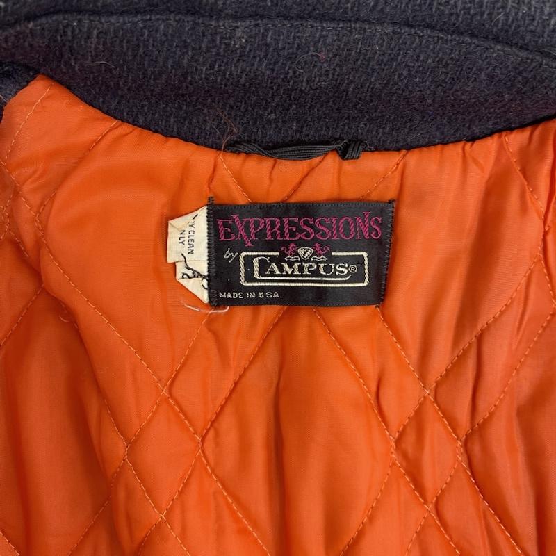 古着 USED ジャケット、上着 ジャンパー、ブルゾン 60s 70s ヴィンテージ USA製 CAMPUS Expressions ウール キルティング ジャケット 紺 / ネイビー / navy メンズ USED 古着 中古 50153256