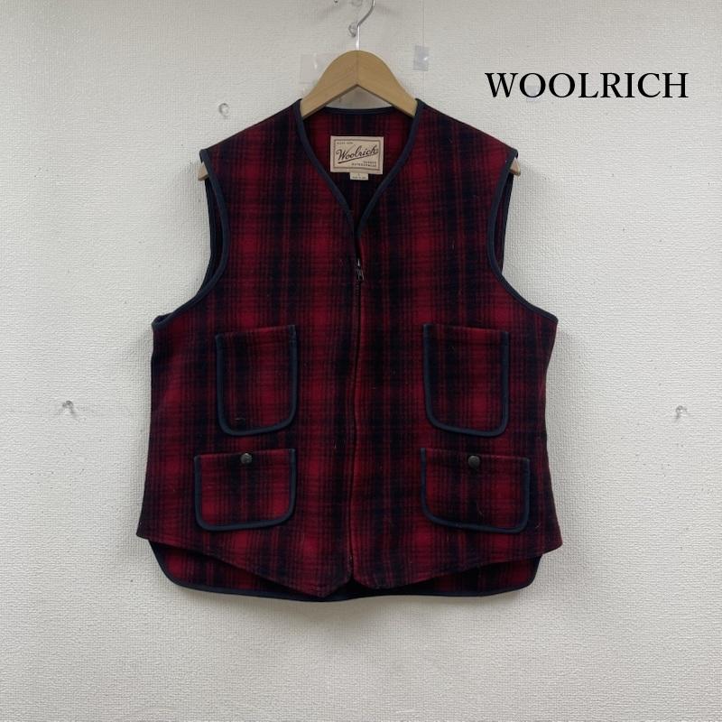 ウールリッチ WOOLRICH トップス トップス USA製 ウール バッファロー チェック ベスト 赤 / レッド / red メンズ USED 古着 中古 50153258