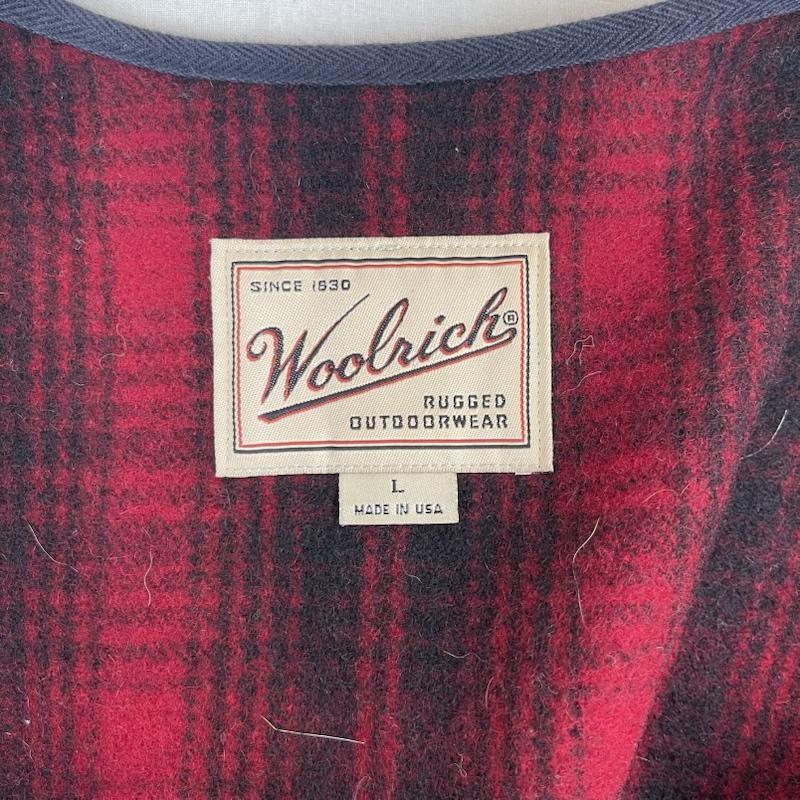 ウールリッチ WOOLRICH トップス トップス USA製 ウール バッファロー チェック ベスト 赤 / レッド / red メンズ USED 古着 中古 50153258