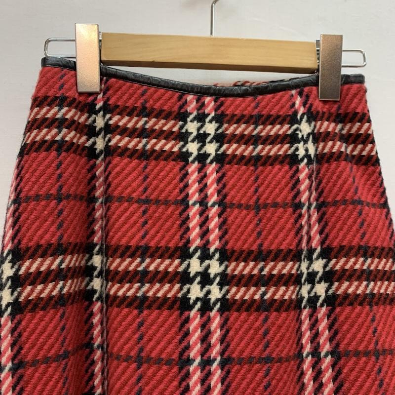 バーバリーロンドン Burberry London スカート ひざ丈スカート ノバチェック ツイード ウール フレアスカート 150cm 赤 / レッド / red ガールズ USED 古着 中古 50153269