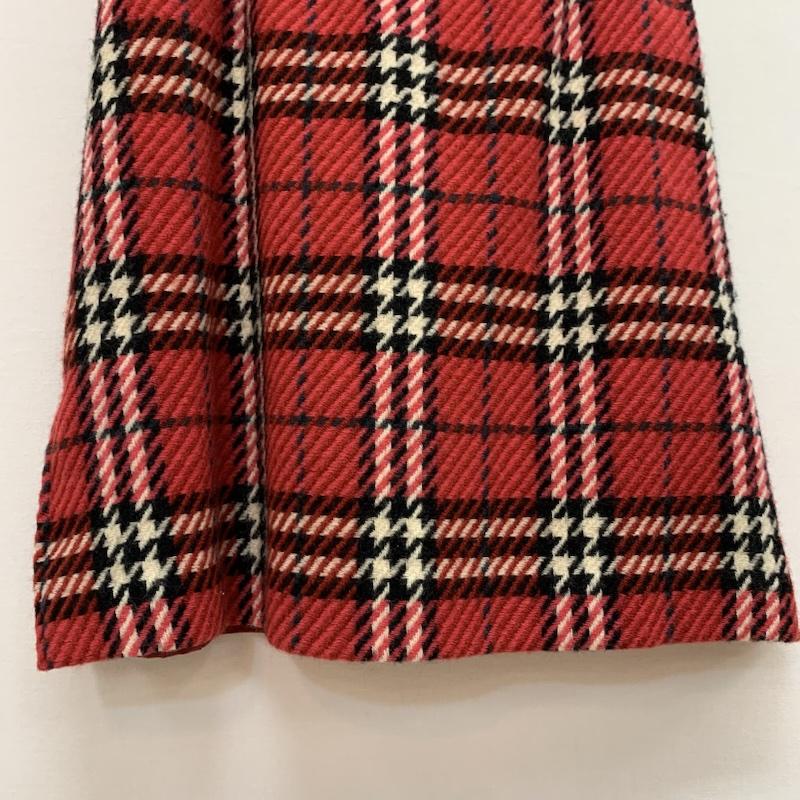 バーバリーロンドン Burberry London スカート ひざ丈スカート ノバチェック ツイード ウール フレアスカート 150cm 赤 / レッド / red ガールズ USED 古着 中古 50153269