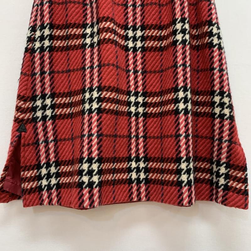 バーバリーロンドン Burberry London スカート ひざ丈スカート ノバチェック ツイード ウール フレアスカート 150cm 赤 / レッド / red ガールズ USED 古着 中古 50153269