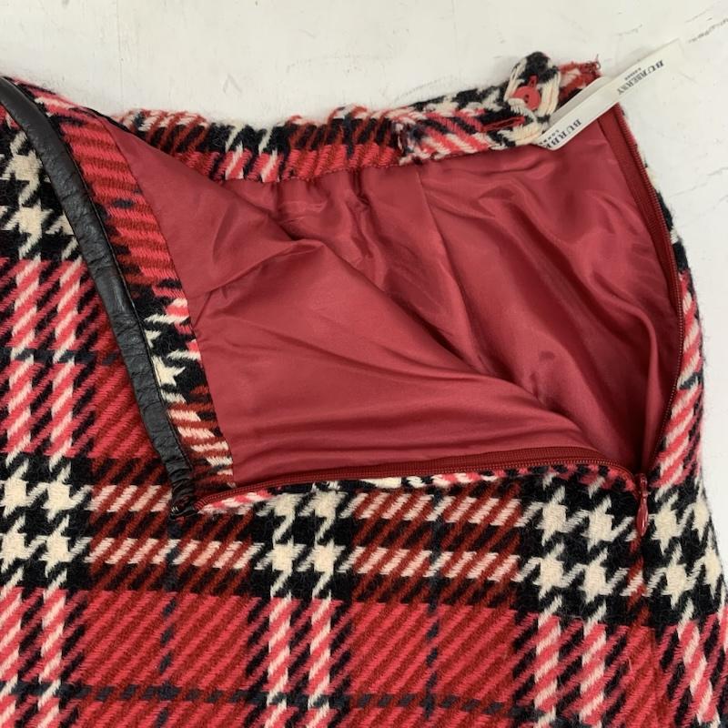 バーバリーロンドン Burberry London スカート ひざ丈スカート ノバチェック ツイード ウール フレアスカート 150cm 赤 / レッド / red ガールズ USED 古着 中古 50153269