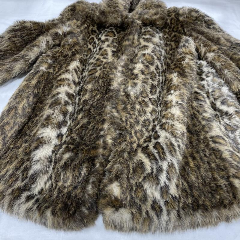 古着 USED トップス トップス 貴婦人 フェイク ファー コート レオパード アニマル ヒョウ柄 レトロ クラシック Aライン 11号 ヒョウ柄・レオパード柄 ベージュ / ベージュ / beige X 茶 / ブラウン / brown レディース USED 古着 中古 50153271