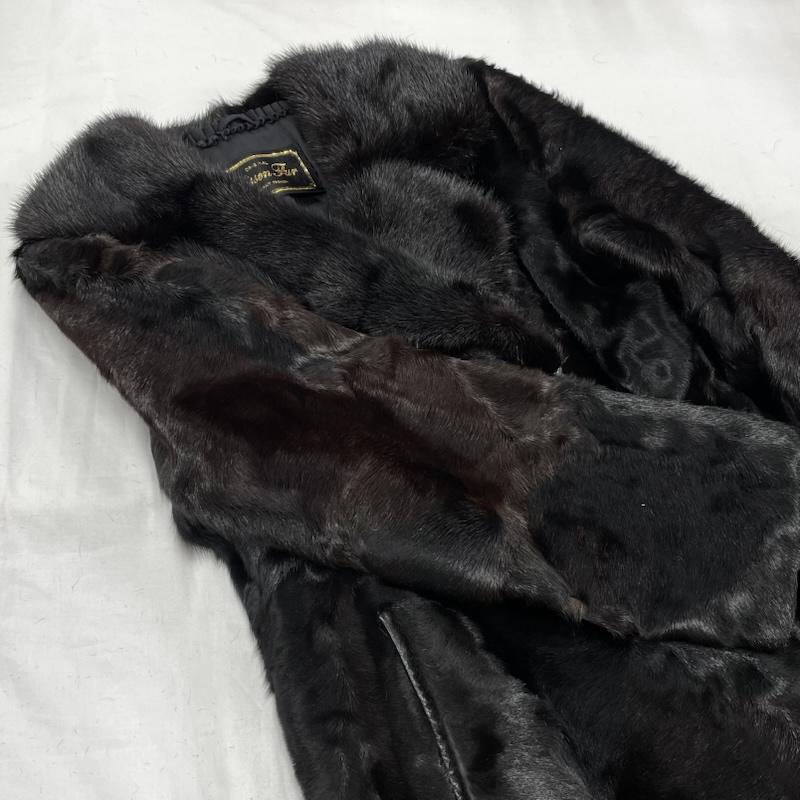 古着 USED トップス トップス Nissen Fur ニッセン ファー コート ロング 13 - 黒 / ブラック / black X 茶 / ブラウン / brown レディース USED 古着 中古 50153272