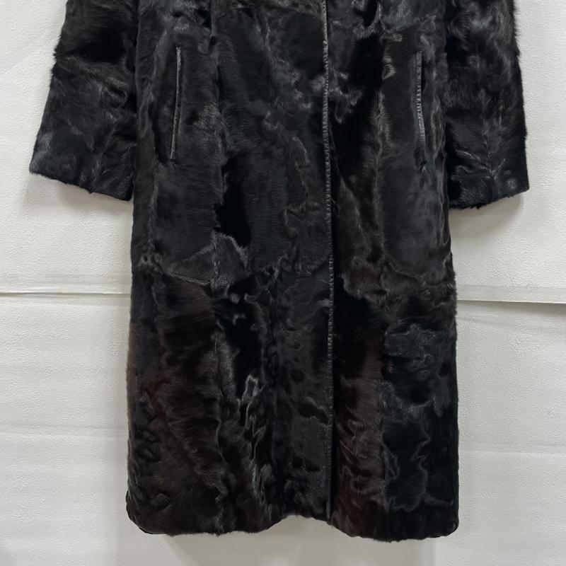 古着 USED トップス トップス Nissen Fur ニッセン ファー コート ロング 13 - 黒 / ブラック / black X 茶 / ブラウン / brown レディース USED 古着 中古 50153272