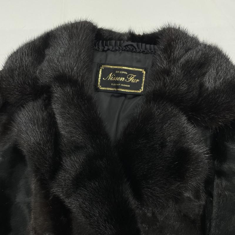 古着 USED トップス トップス Nissen Fur ニッセン ファー コート ロング 13 - 黒 / ブラック / black X 茶 / ブラウン / brown レディース USED 古着 中古 50153272
