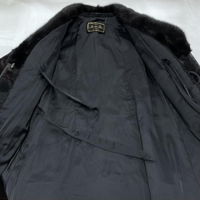 古着 USED トップス トップス Nissen Fur ニッセン ファー コート ロング 13 - 黒 / ブラック / black X 茶 / ブラウン / brown レディース USED 古着 中古 50153272