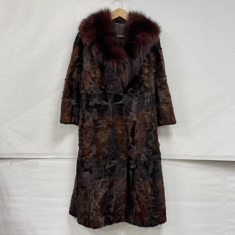 古着 USED トップス トップス ファー コート ロング 11号 茶 / ブラウン / brown X ダークブラウン / ダークブラウン / レディース USED 古着 中古 50153273