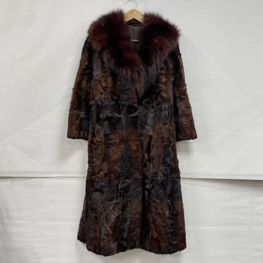 古着 USED トップス トップス ファー コート ロング 11号 茶 / ブラウン / brown X ダークブラウン / ダークブラウン / レディース USED 古着 中古 50153273