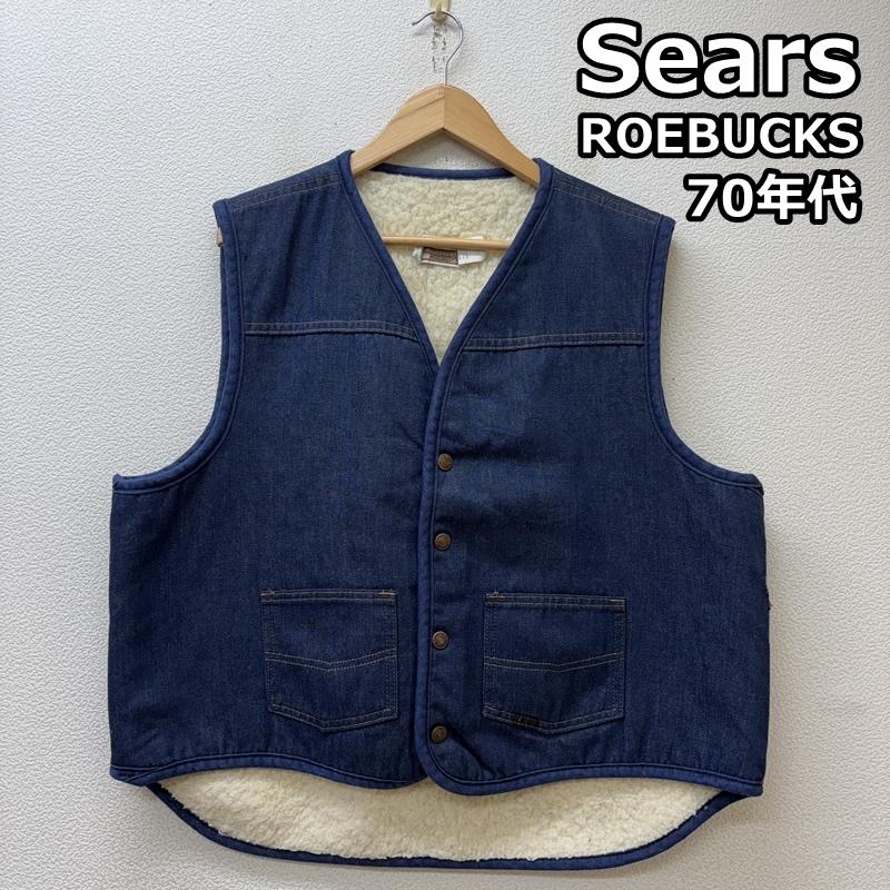 シアーズ SEARS ベスト ベスト 70年代 USA製 デニム 裏ボア ウエスタン ベスト 70s VINTAGE ROEBUCKS XL インディゴ / インディゴ / Indigo メンズ USED 古着 中古 50153278