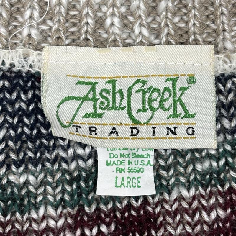古着 USED カーディガン 長袖 Ash Creek 90年代 ビンテージ USA製 総柄 アクリル ニット カーディガン 90s VINTAGE L 総柄 メンズ USED 古着 中古 50153283