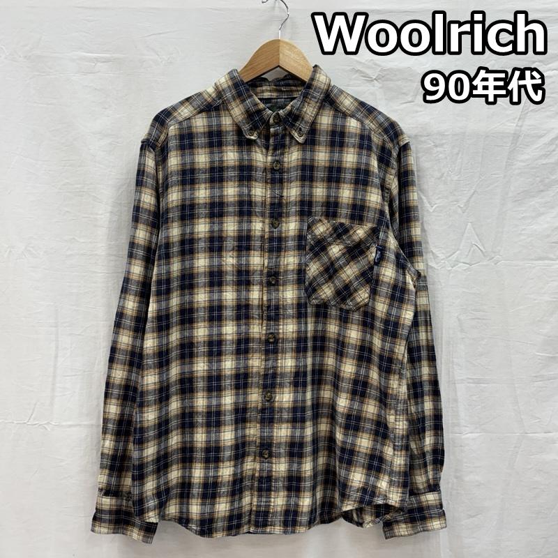 ウールリッチ WOOLRICH シャツ、ブラウス 長袖 90年代 ビンテージ チェック柄 ボタンダウン 長袖 フランネル シャツ 90s VINTAGE M チェック メンズ USED 古着 中古 50153284