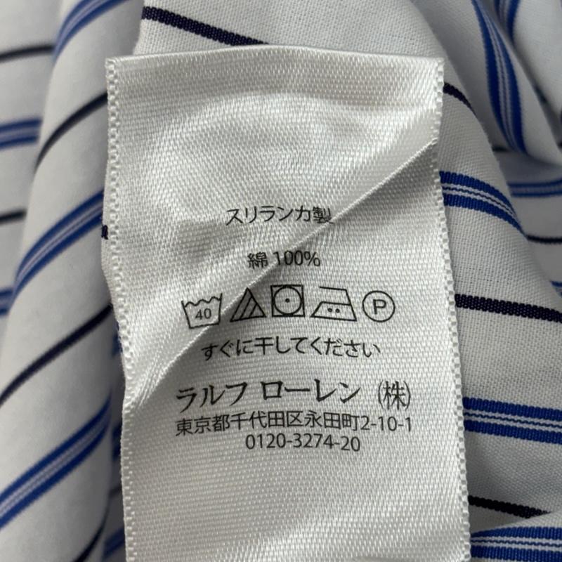 ポロラルフローレン POLO RALPH LAUREN シャツ、ブラウス 長袖 ロゴ 刺繍 ストライプ柄 バンドカラー 長袖シャツ マチ付き S ストライプ メンズ USED 古着 中古 50153289