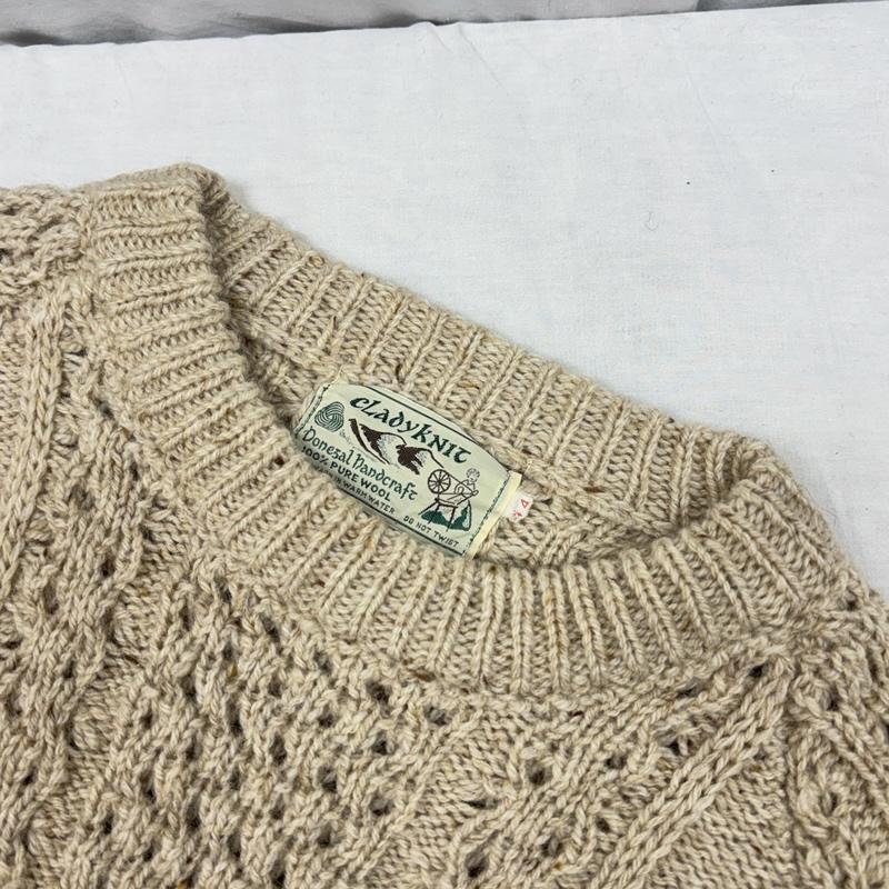 古着 USED ニット、セーター 長袖 Crady Knit クルーネック フィッシャーマンズ ウール ニット セーター 長袖 44 メンズ USED 古着 中古 50153300