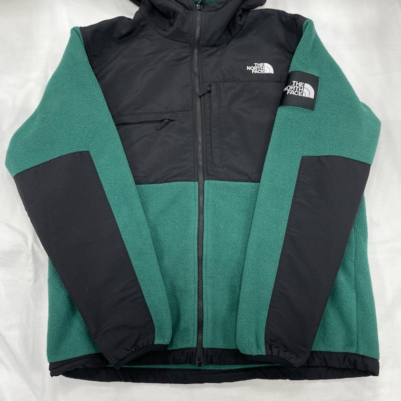 ザノースフェイス THE NORTH FACE ジャケット、上着 ジャンパー、ブルゾン デナリ ジャケット フーディー フリース ジップアップ NA72452 XL ワンポイント X ロゴ、文字 緑 / グリーン / green X 黒 / ブラック / black メンズ USED 古着 中古 50153310