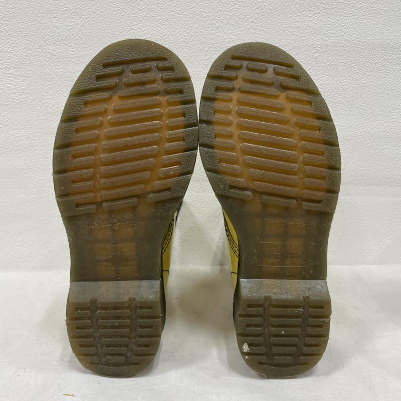 ドクターマーチン Dr.Martens ブーツ ショートブーツ レザー 8ホール ブーツ レースアップ エナメル UK5 11821 UK：5 黄 / イエロー / yellow X 黒 / ブラック / black レディース USED 古着 中古 50153315