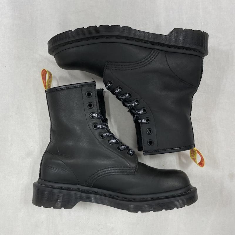 ドクターマーチン Dr.Martens ブーツ ショートブーツ 1460 8ホール ブーツ レースアップ UK4 SEX PISTOLS セックスピストルズ 限定 レザー UK：4 ロゴ、文字 黒 / ブラック / black X 白 / ホワイト / white X 黄 / イエロー / yellow X 桃 / ピンク / pink レディース USED 古着 中古 50153316