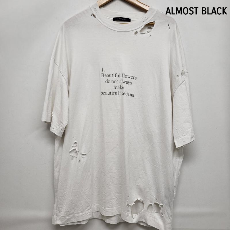 オールモストブラック ALMOSTBLACK トップス トップス オールモストブラック ダメージ加工 Tシャツ 23AW-CS05 3 白 / ホワイト / white メンズ USED 古着 中古 50153325