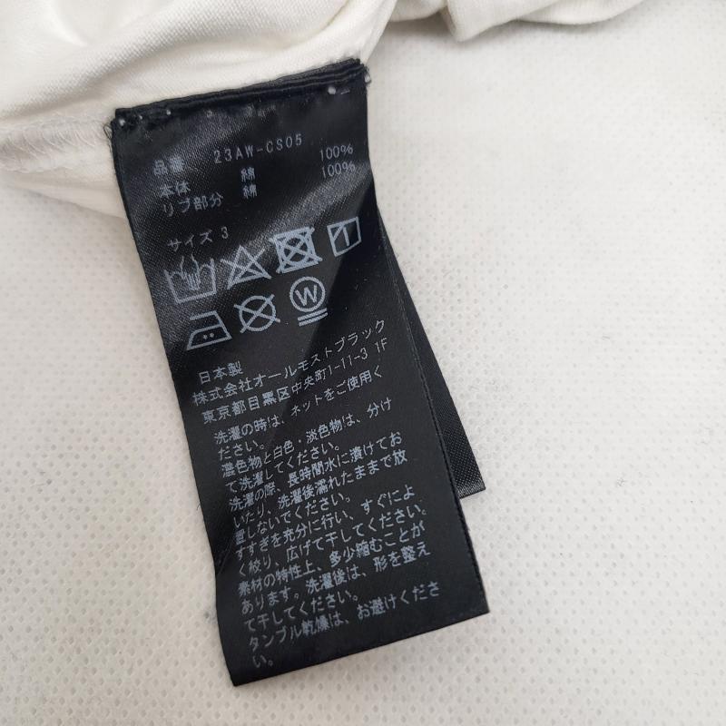 オールモストブラック ALMOSTBLACK トップス トップス オールモストブラック ダメージ加工 Tシャツ 23AW-CS05 3 白 / ホワイト / white メンズ USED 古着 中古 50153325