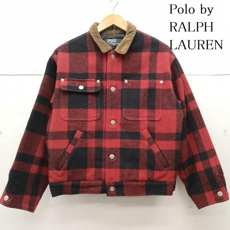 ポロバイラルフローレン Polo by RALPH LAUREN ジャケット、上着 ジャンパー、ブルゾン 90s バッファローチェック ウール ジャケット ナイガイ 160cm 黒 / ブラック / black X 赤 / レッド / red メンズ USED 古着 中古 50153346