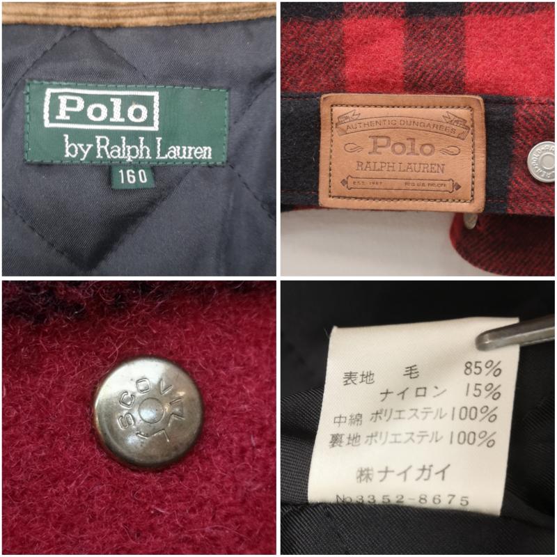 ポロバイラルフローレン Polo by RALPH LAUREN ジャケット、上着 ジャンパー、ブルゾン 90s バッファローチェック ウール ジャケット ナイガイ 160cm 黒 / ブラック / black X 赤 / レッド / red メンズ USED 古着 中古 50153346