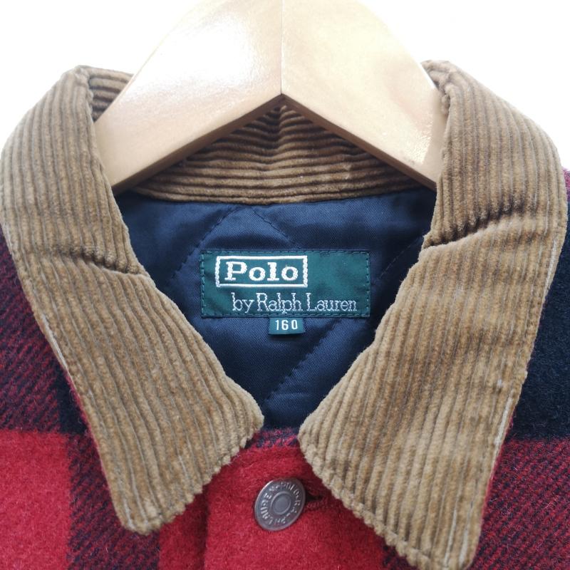 ポロバイラルフローレン Polo by RALPH LAUREN ジャケット、上着 ジャンパー、ブルゾン 90s バッファローチェック ウール ジャケット ナイガイ 160cm 黒 / ブラック / black X 赤 / レッド / red メンズ USED 古着 中古 50153346
