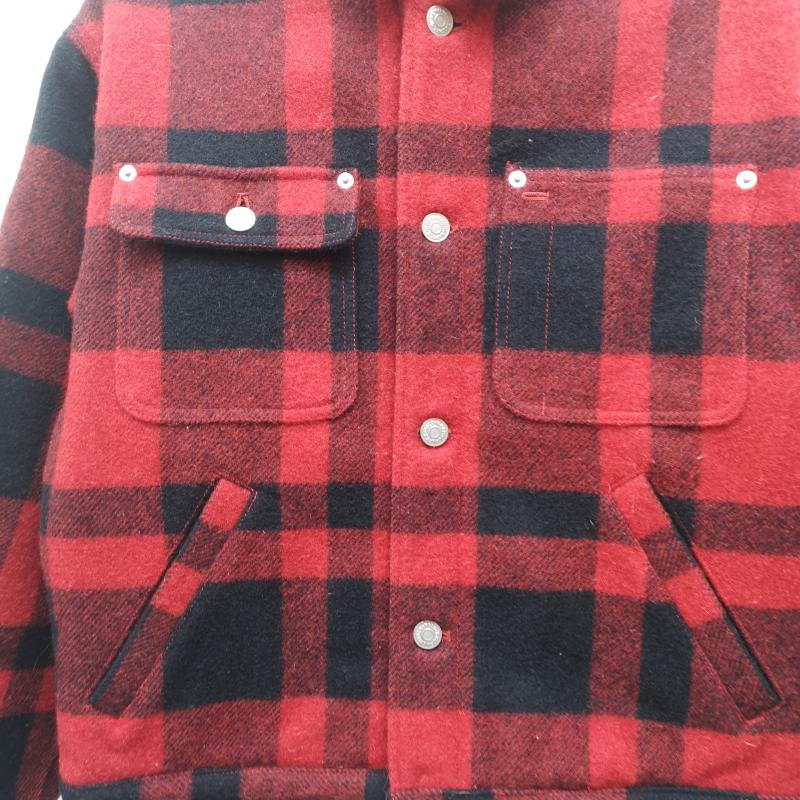 ポロバイラルフローレン Polo by RALPH LAUREN ジャケット、上着 ジャンパー、ブルゾン 90s バッファローチェック ウール ジャケット ナイガイ 160cm 黒 / ブラック / black X 赤 / レッド / red メンズ USED 古着 中古 50153346