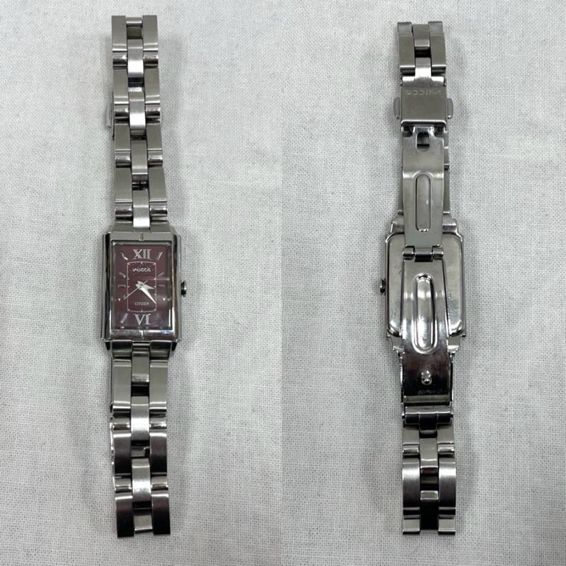 シチズン CITIZEN 腕時計 アナログ（手巻き） wicca ウィッカ ステンレス 腕時計 アナログ - 無地 銀 / シルバー / silver color X 赤 / レッド / red レディース USED 古着 中古 50153360