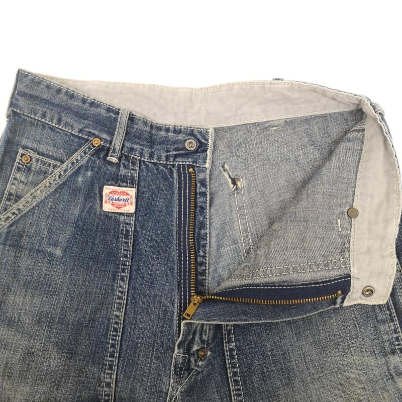 カーハート Carhartt パンツ デニム、ジーンズ 90s 日本製 ハートタグ 0639 ダブルニー ペインター デニム パンツ ジーンズ 29インチ インディゴ / インディゴ / Indigo メンズ USED 古着 中古 50153363