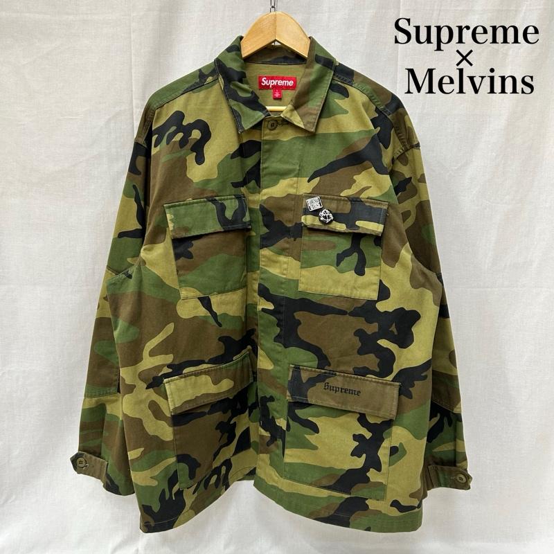 シュプリーム Supreme ジャケット、上着 ジャンパー、ブルゾン x Melvins メルヴィンズ BDU Jacket ミリタリージャケット Woodland Camo カモ L カモフラージュ柄・迷彩 カーキ / カーキ / khaki メンズ USED 古着 中古 50153365