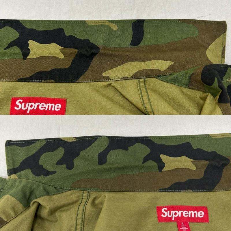 シュプリーム Supreme ジャケット、上着 ジャンパー、ブルゾン x Melvins メルヴィンズ BDU Jacket ミリタリージャケット Woodland Camo カモ L カモフラージュ柄・迷彩 カーキ / カーキ / khaki メンズ USED 古着 中古 50153365