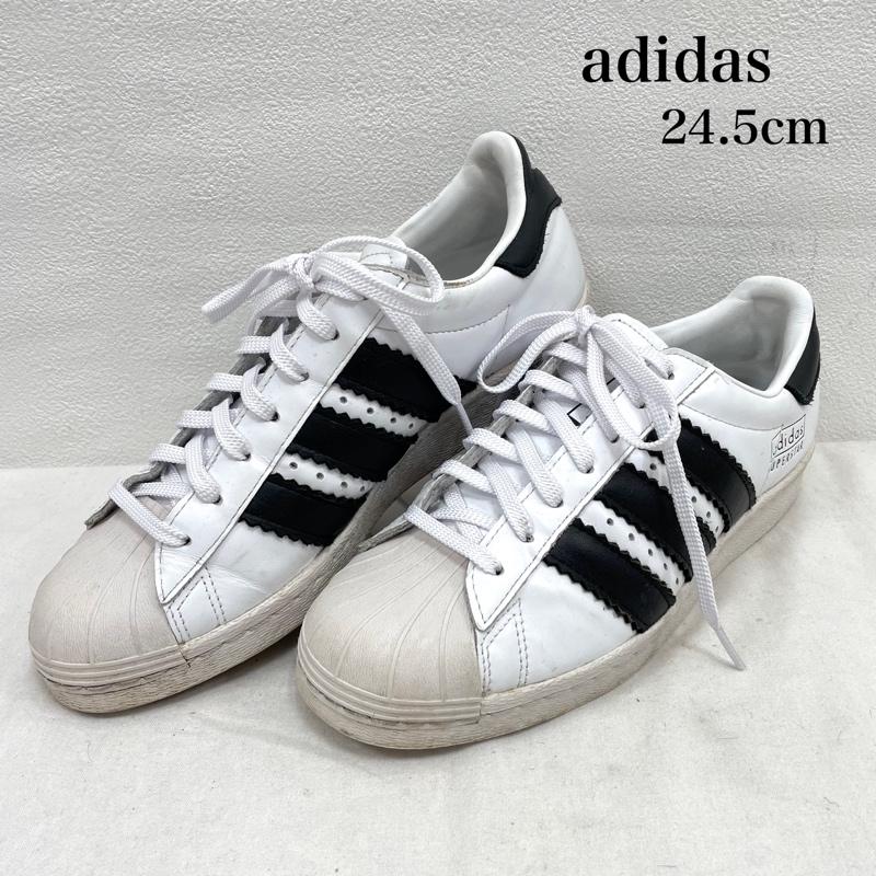 アディダス adidas スニーカー スニーカー SUPERSTAR スーパースター レースアップ スニーカー CG6496 24.5cm 無地 白 / ホワイト / white X 黒 / ブラック / black レディース USED 古着 中古 50153373