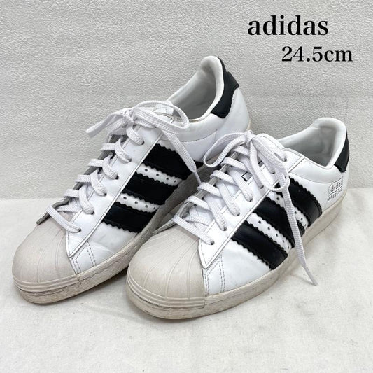 アディダス adidas スニーカー スニーカー SUPERSTAR スーパースター レースアップ スニーカー CG6496 24.5cm 無地 白 / ホワイト / white X 黒 / ブラック / black レディース USED 古着 中古 50153373