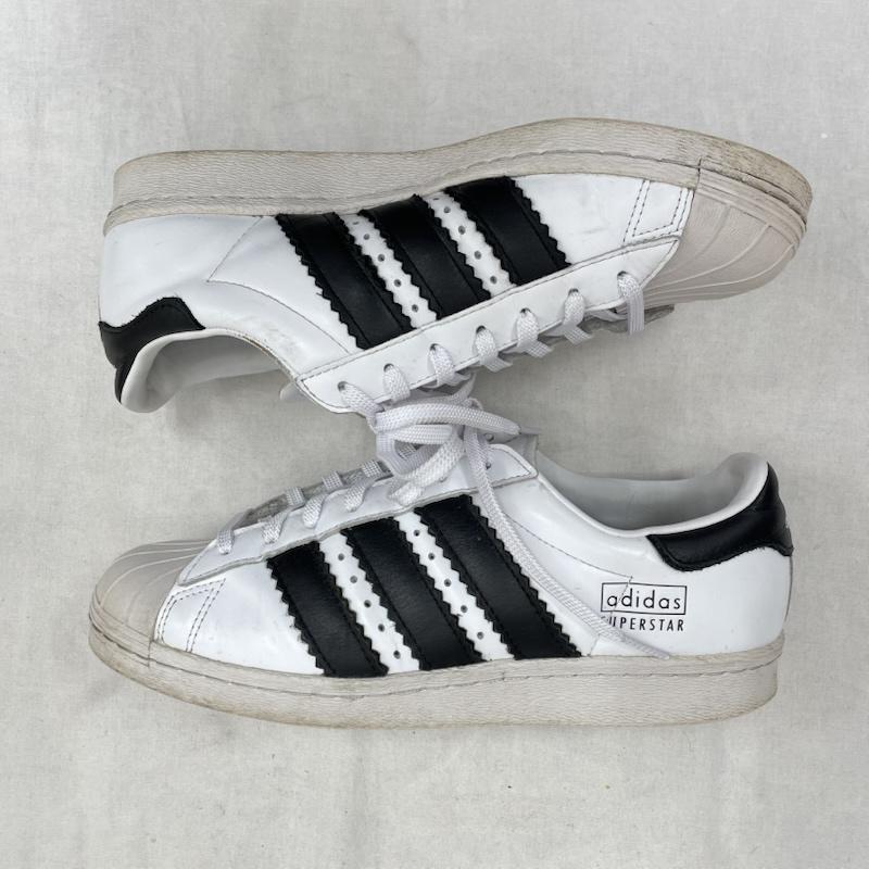 アディダス adidas スニーカー スニーカー SUPERSTAR スーパースター レースアップ スニーカー CG6496 24.5cm 無地 白 / ホワイト / white X 黒 / ブラック / black レディース USED 古着 中古 50153373