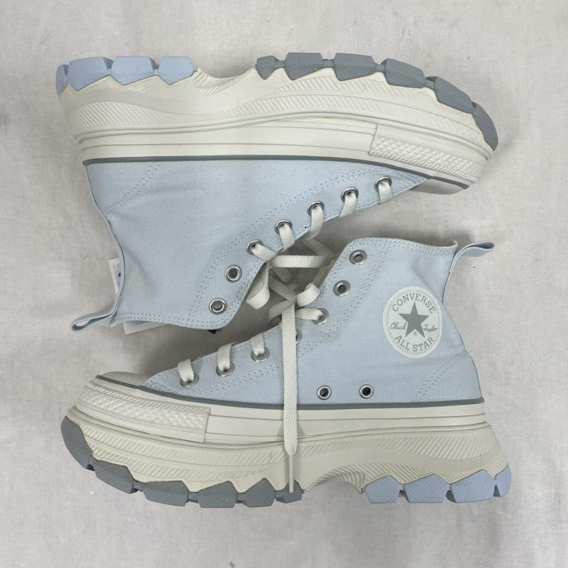 コンバースオールスター Converse All Star スニーカー スニーカー TREKWAVE SW HI トレックウェーブ 厚底 レースアップ ハイカット スニーカー シャーベットアイス 24.5cm 無地 水色 / ライトブルー / レディース USED 古着 中古 50153380